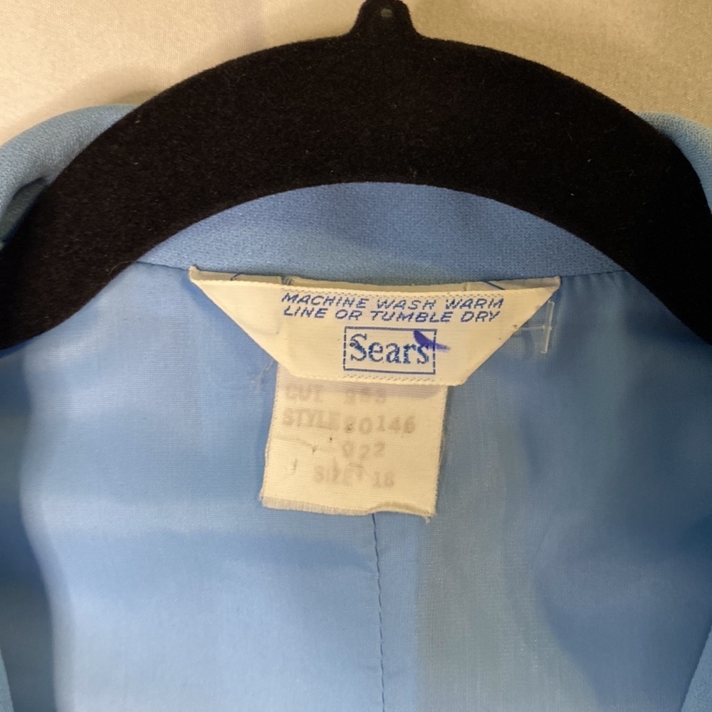 Vintage 1970s Sears Baby Blue Blazer Suit Jacket - Picture 3 of 7